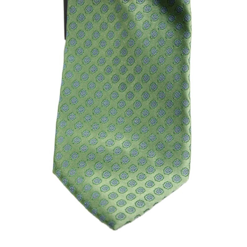 Michael Kors Mens Satin Spotted Print Tie Light Green